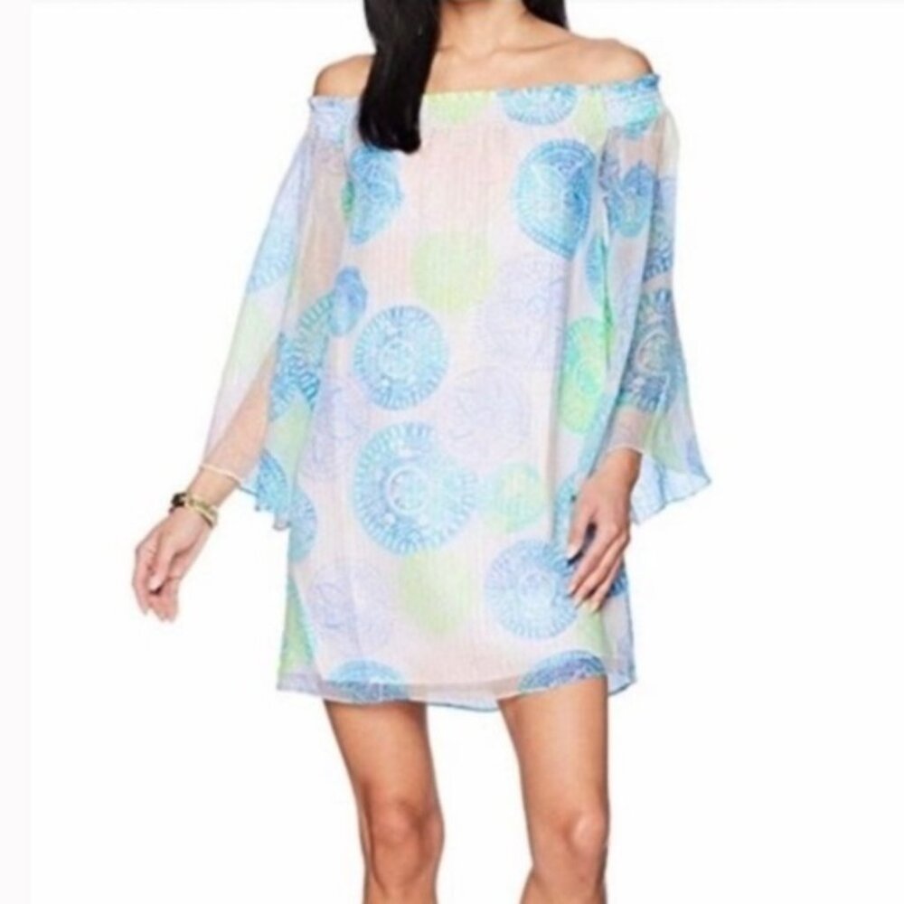 Lily Pulitzer Abi Silk Dress Resort White Dune Our Thing - Size L